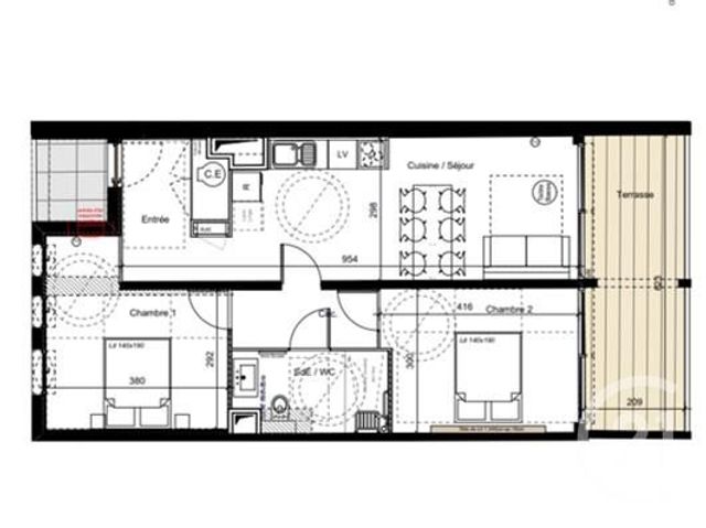 Appartement F1 à vendre - 3 pièces - 61.85 m2 - LA GRANDE MOTTE - 34 - LANGUEDOC-ROUSSILLON - Century 21 Rouvière Immobilier