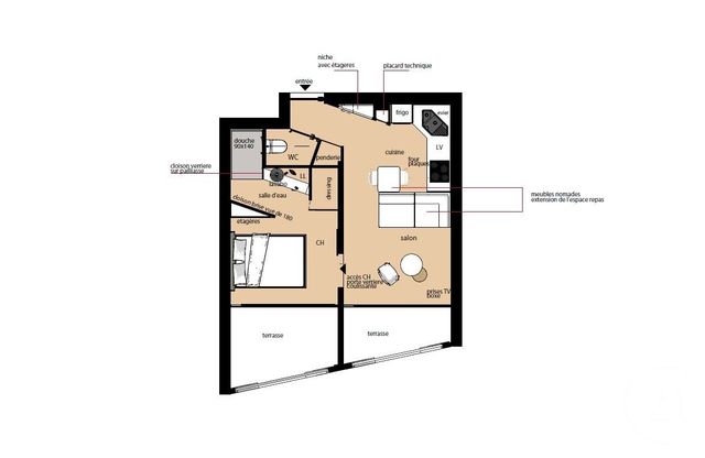 Appartement F2 à vendre - 2 pièces - 31.0 m2 - LA GRANDE MOTTE - 34 - LANGUEDOC-ROUSSILLON - Century 21 Rouvière Immobilier